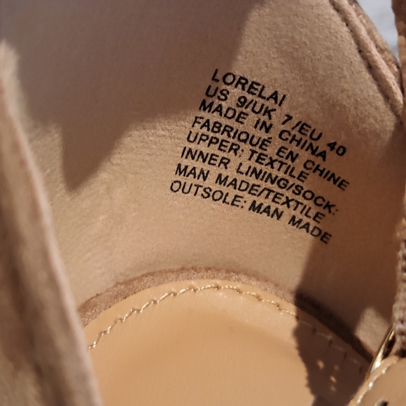 🤎 JUST FAB - BEIGE STACKED HEEL SANDAL - Picture 6 of 7